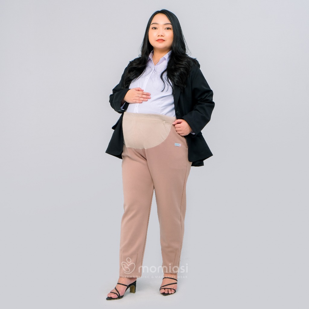 Momiasi - Celana Hamil Kerja Scuba Premium Jumbo Wanita Formal Kantor Office