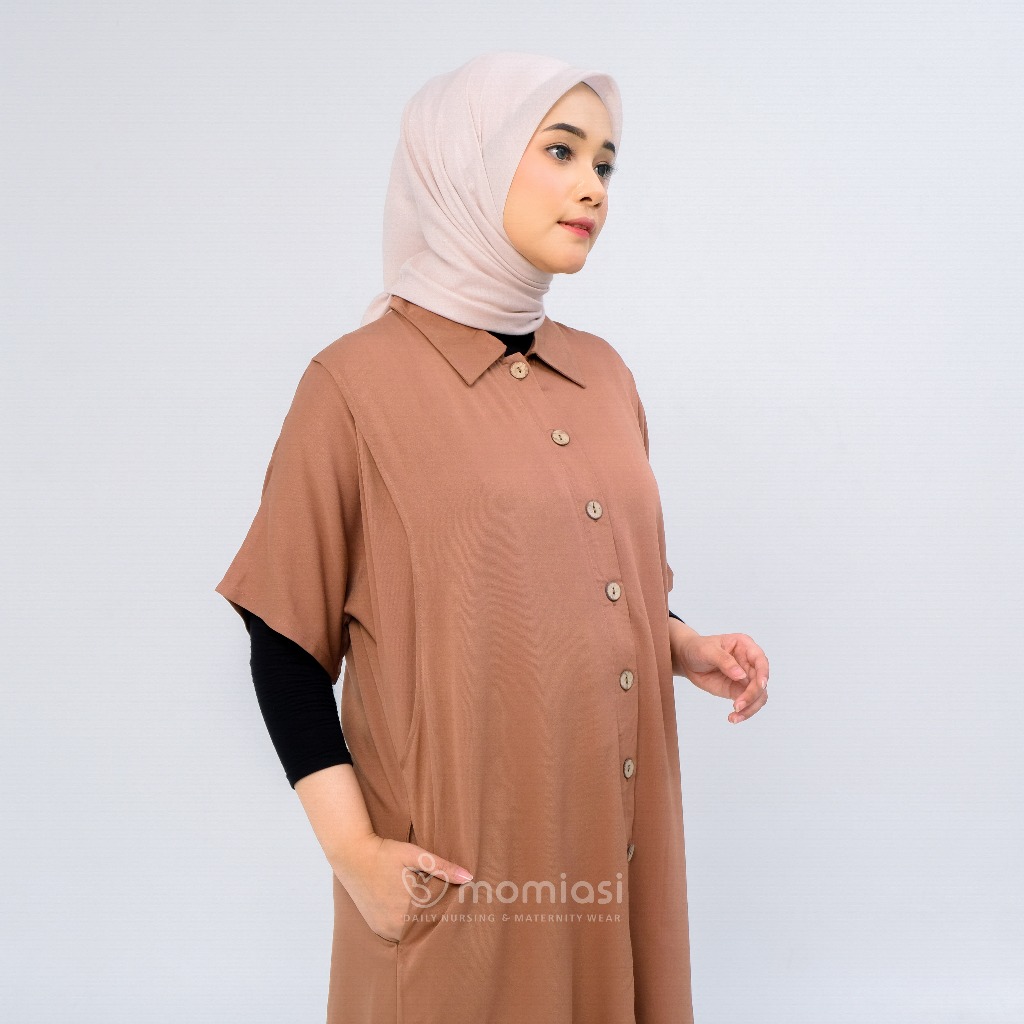 Momiasi - Daster Home Dress Ibu Hamil Dan  Menyusui Busui Friendly  Kancing Jumbo Rayon