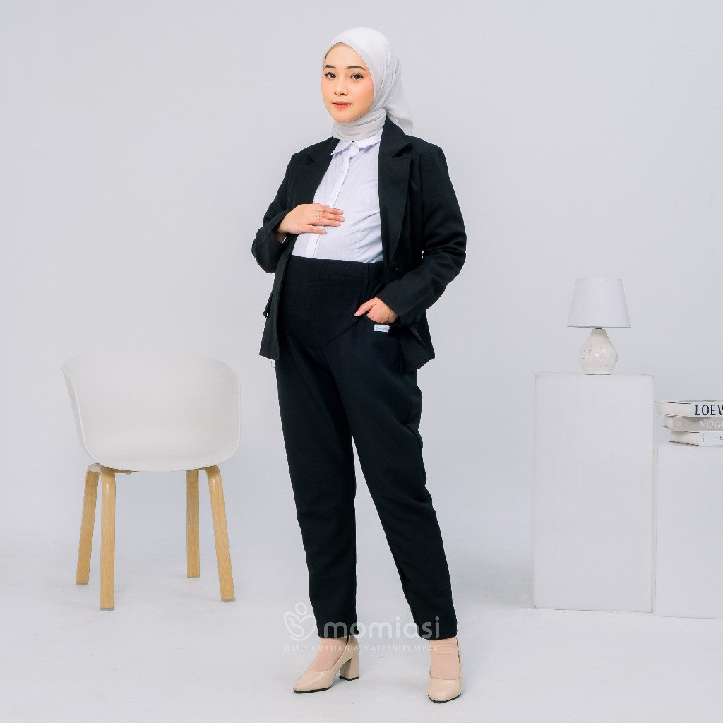 Momiasi - Celana Hamil Bumil Wanita Kerja Kantor Formal Jumbo Maternity Pants Office Premium