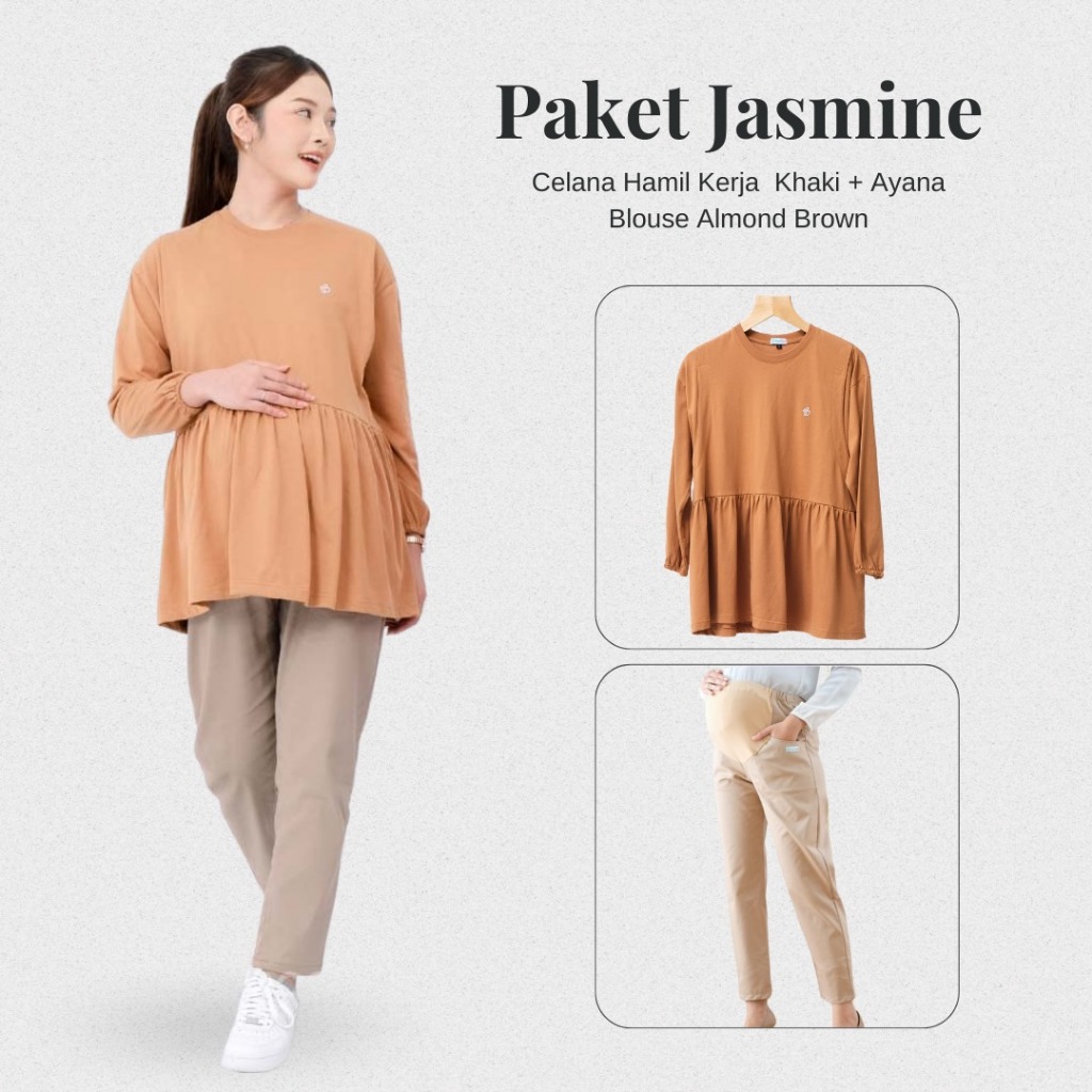 Momiasi – Paket Bundling – Celana Hamil Kerja dan Ayana Blouse Bumil Busui