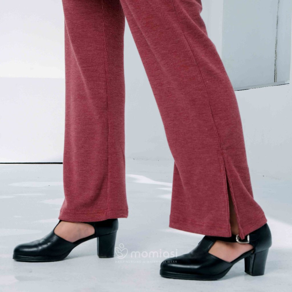 Momiasi – Gemma One set Knit – Setelan Wanita Knit Rib – Baju Set Celana Bumil Busui Friendly
