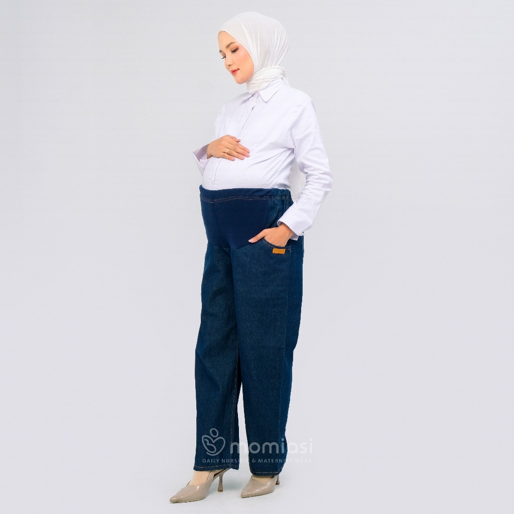 Momiasi - Celana Wanita Hamil Kulot Jeans Wanita Bumil Panjang Jumbo Maternity Kulot Premium
