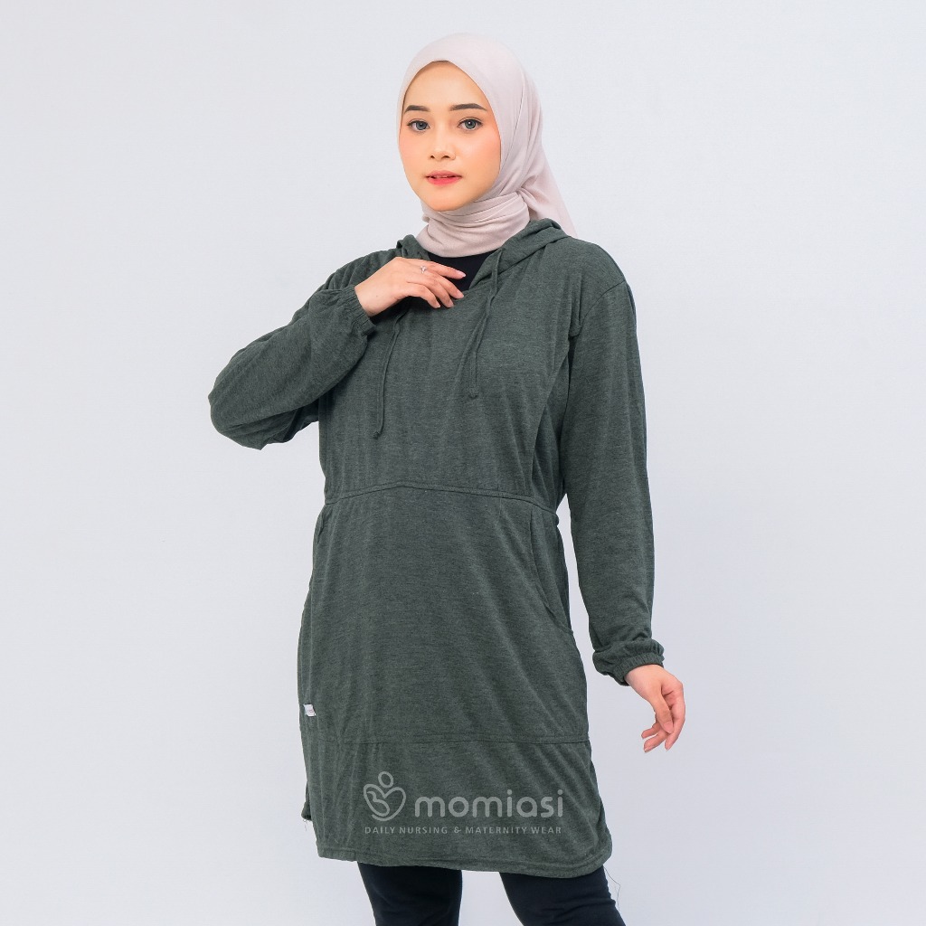 Momiasi - Baju Hoodie Olahraga Sport Ibu Hamil dan Menyusui Baju Busui Nursing Wear Lengan Panjang