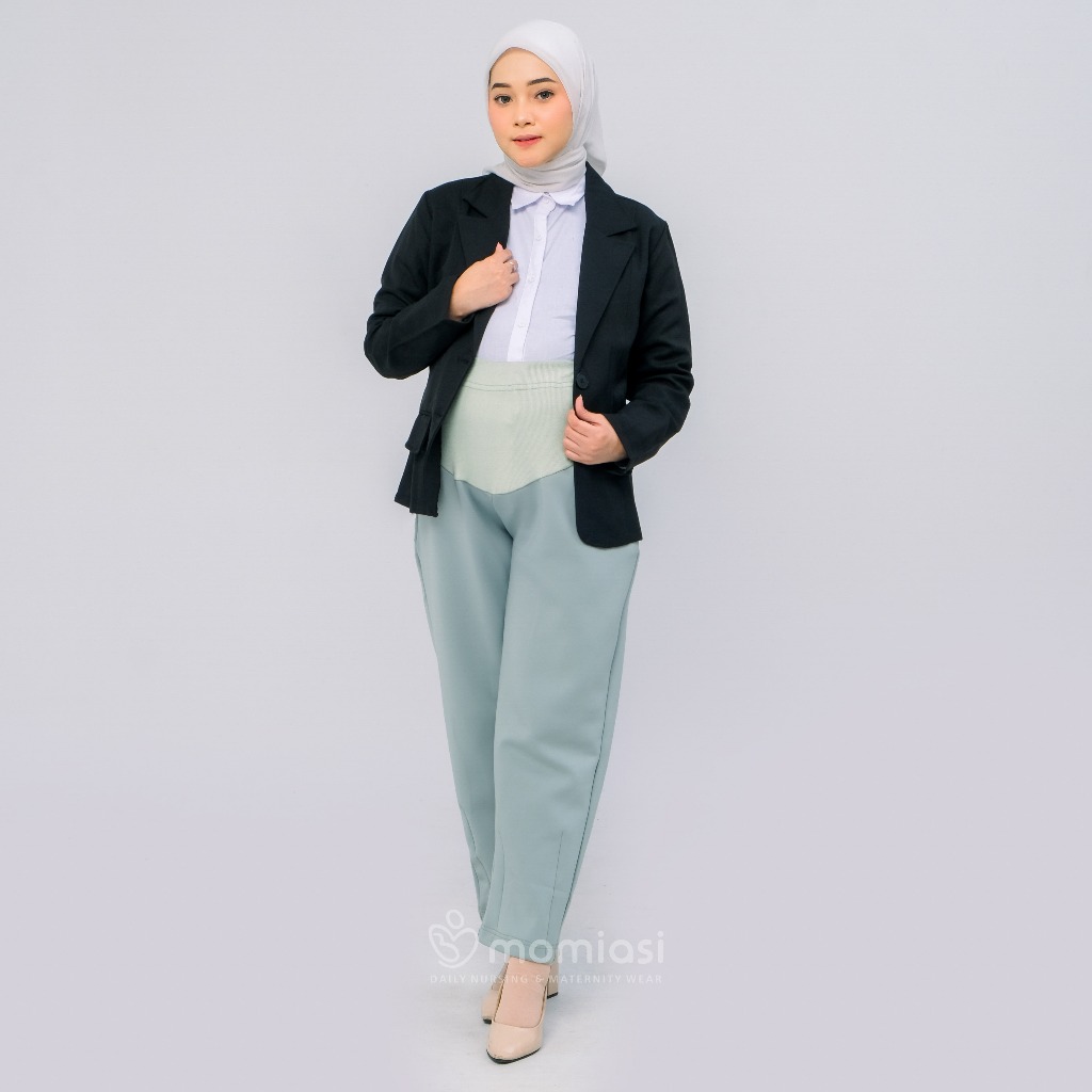 Momiasi - Celana Hamil Kerja Scuba Premium Jumbo Wanita Formal Kantor Office