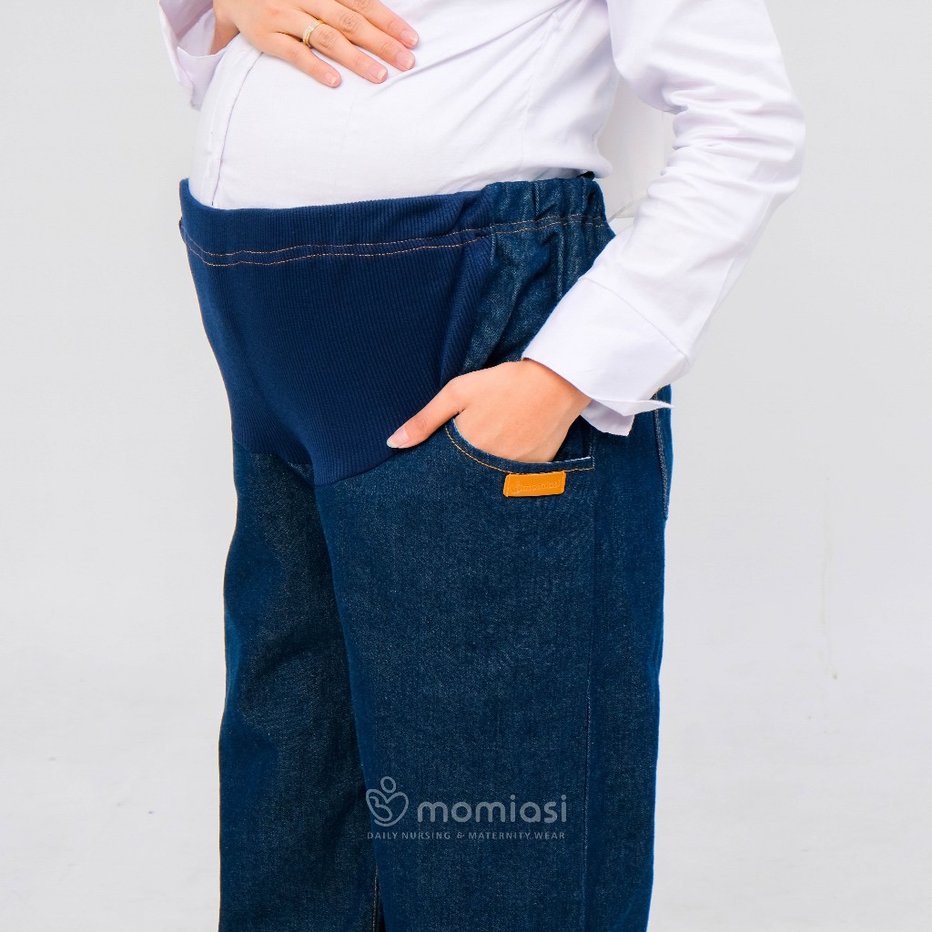 Momiasi - Celana Wanita Hamil Kulot Jeans Wanita Bumil Panjang Jumbo Maternity Kulot Premium