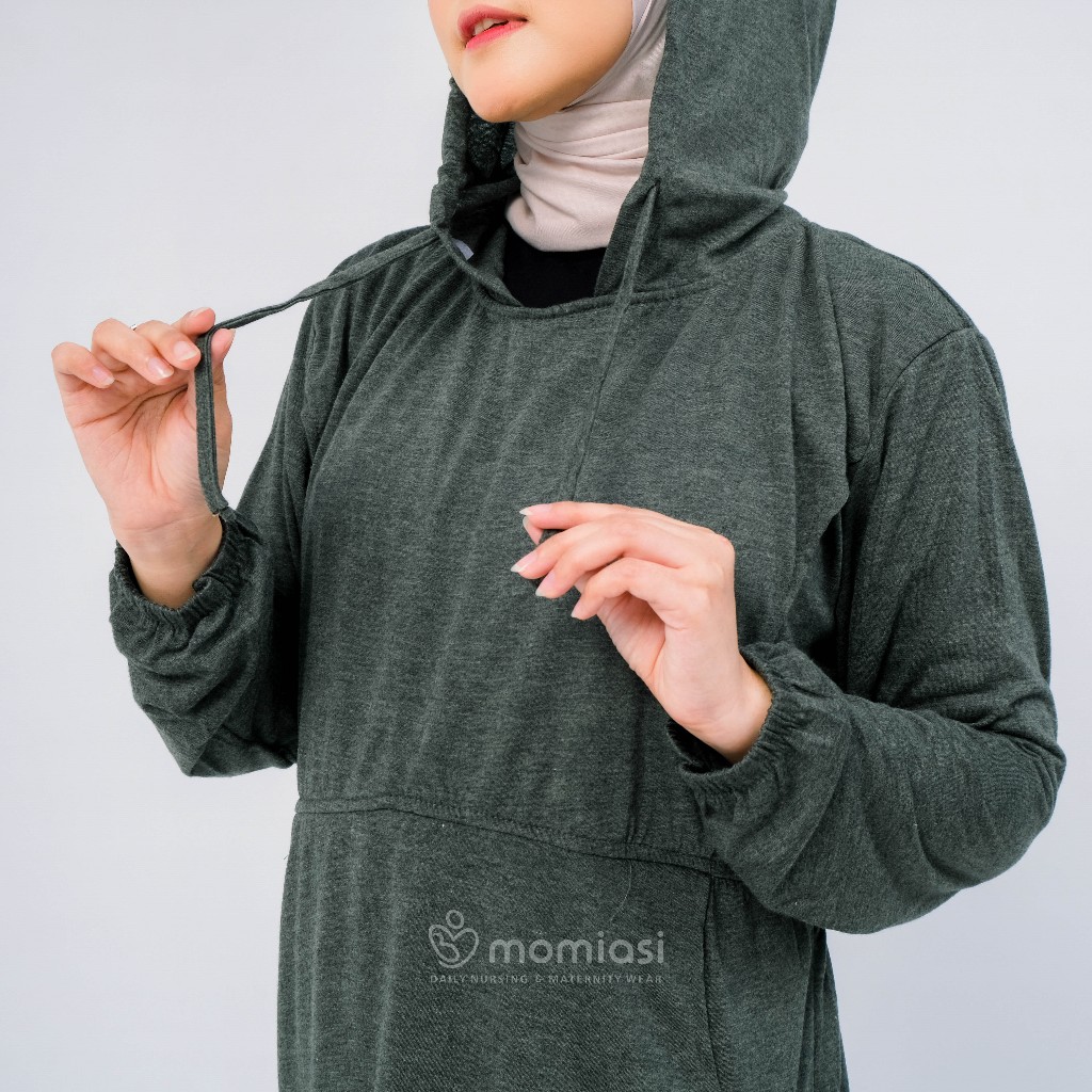 Momiasi - Baju Hoodie Olahraga Sport Ibu Hamil dan Menyusui Baju Busui Nursing Wear Lengan Panjang