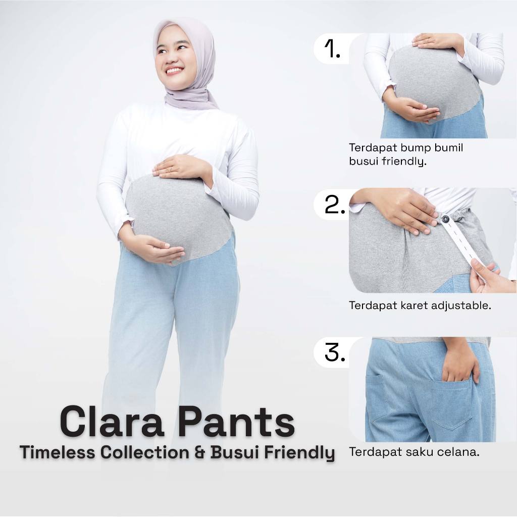 Momiasi - Clara - Irish Jeans Denim Premium - Rok & Celana Hamil Jeans Wanita Kekinian - Bumil & Busui Friendly