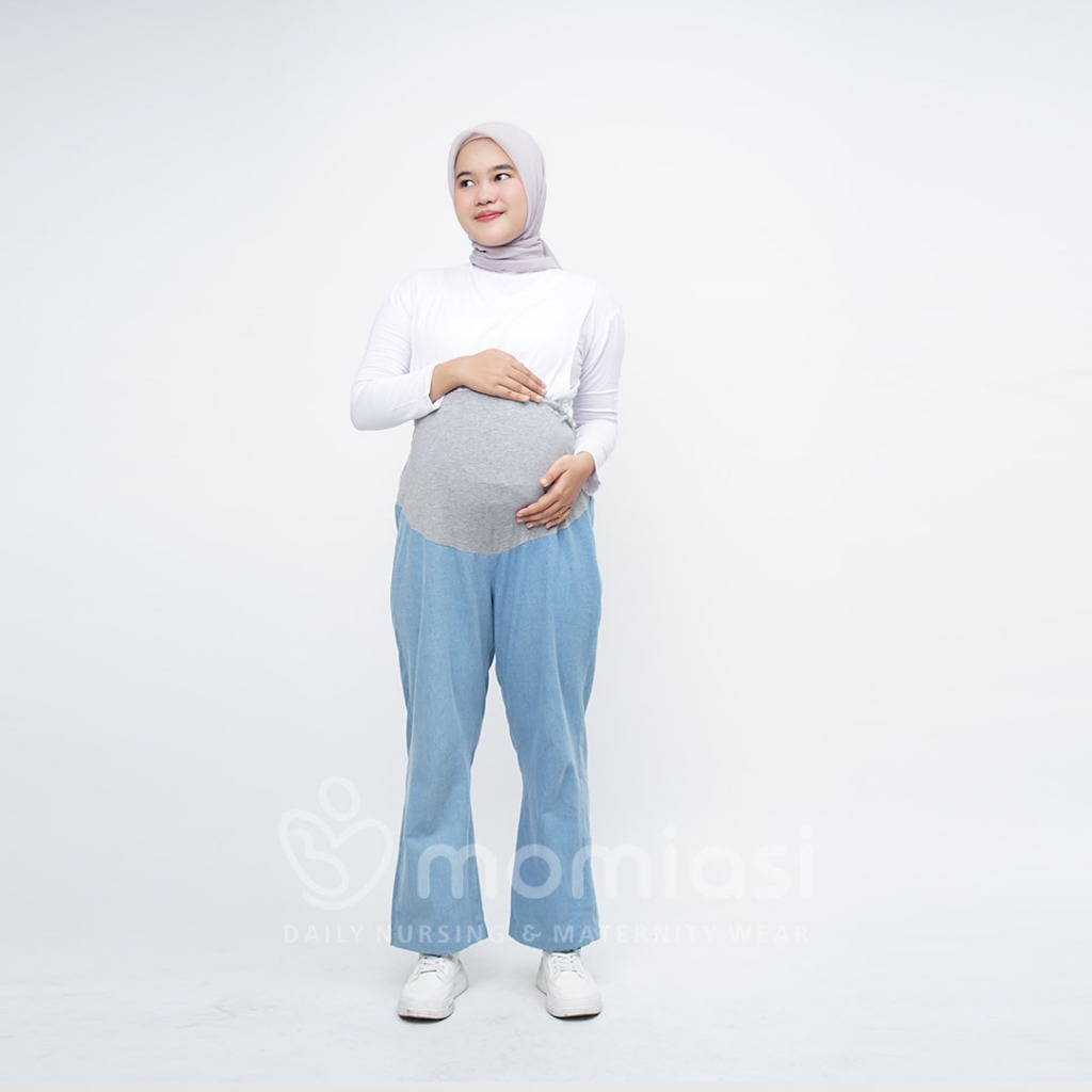 Momiasi - Clara - Irish Jeans Denim Premium - Rok & Celana Hamil Jeans Wanita Kekinian - Bumil & Busui Friendly