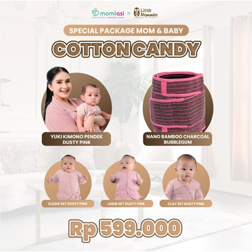 Momiasi - Special Bundle Perlengkapan Melahirkan Mom And Baby Charcoal - Sleepwear Newborn - Baju Tidur Bayi Comfortable 0-12 Month