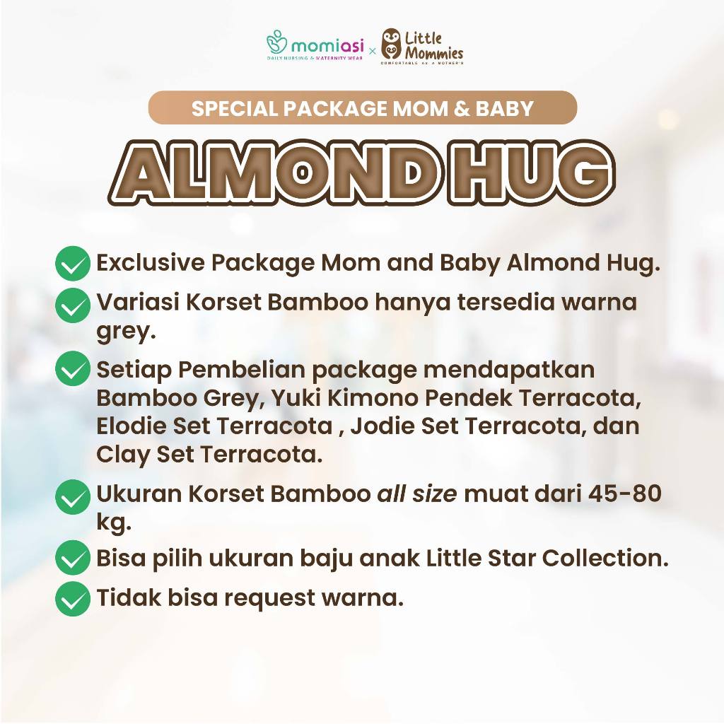 Momiasi - Special Bundle Perlengkapan Melahirkan Mom And Baby Bamboo- Sleepwear  Newborn - Baju Tidur Bayi Comfortable 0-12 Month