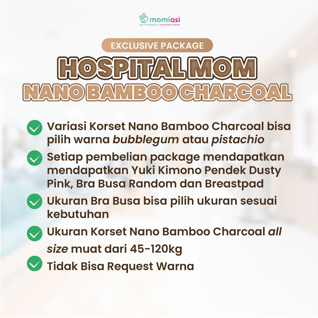 Momiasi - Moms Newborn Package Hospital Bag Korset Nanno Charcoal - Perlengkapan Melahirkan