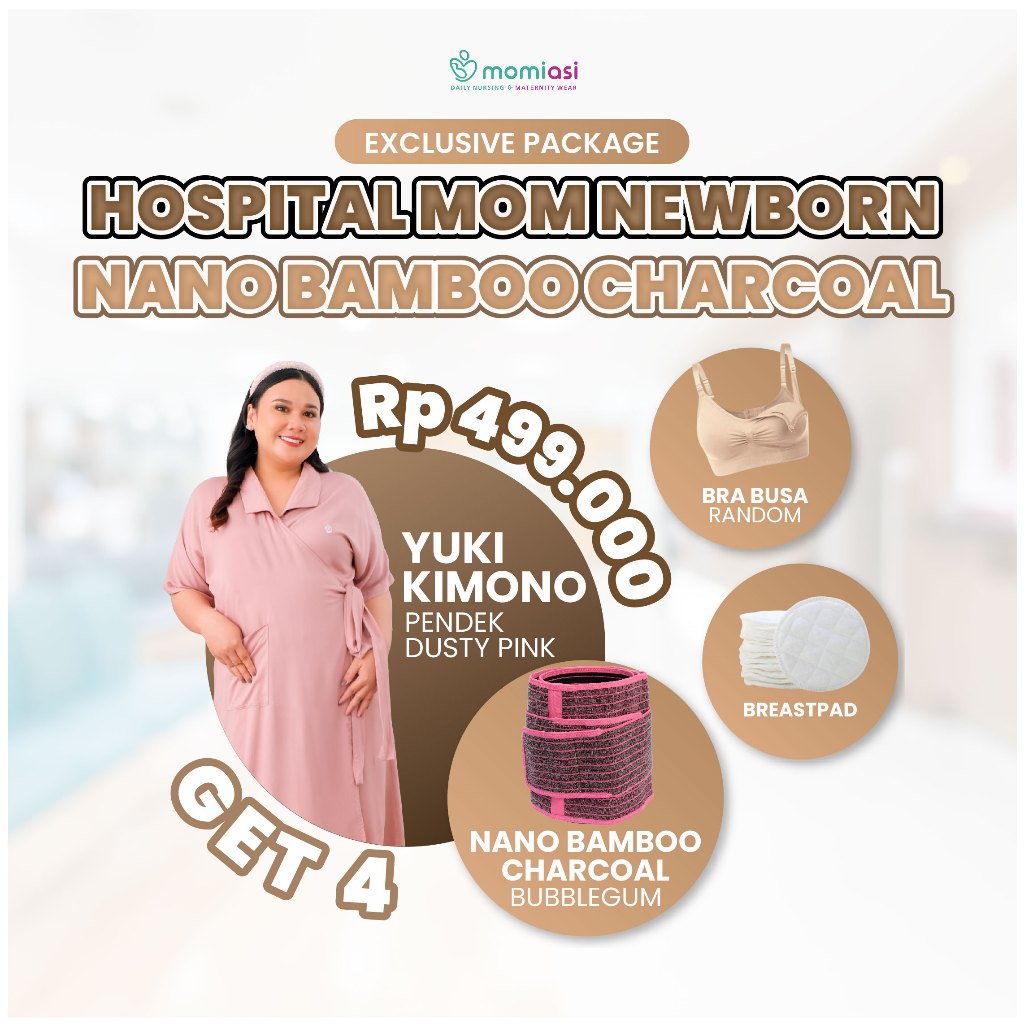 Momiasi - Moms Newborn Package Hospital Bag Korset Nanno Charcoal - Perlengkapan Melahirkan