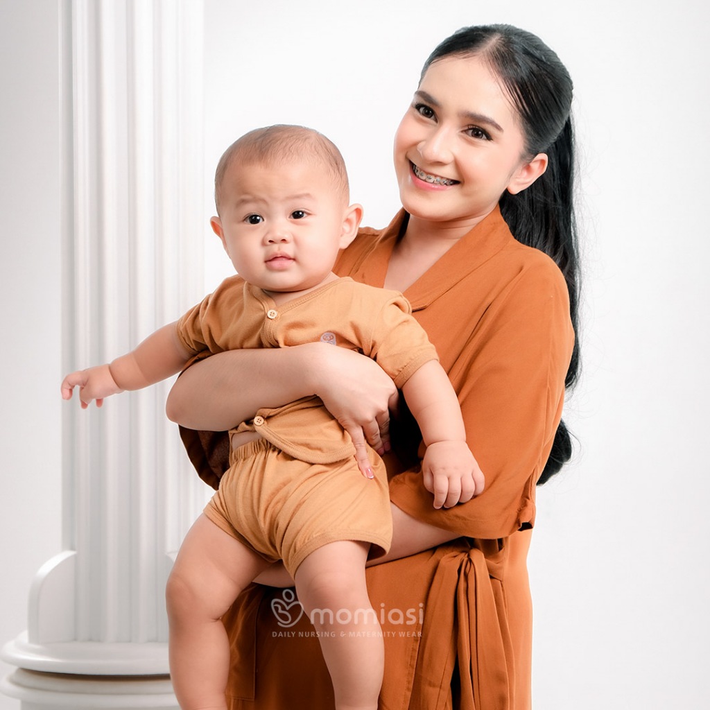 Momiasi - Special Bundle Perlengkapan Melahirkan Mom And Baby Bamboo- Sleepwear  Newborn - Baju Tidur Bayi Comfortable 0-12 Month