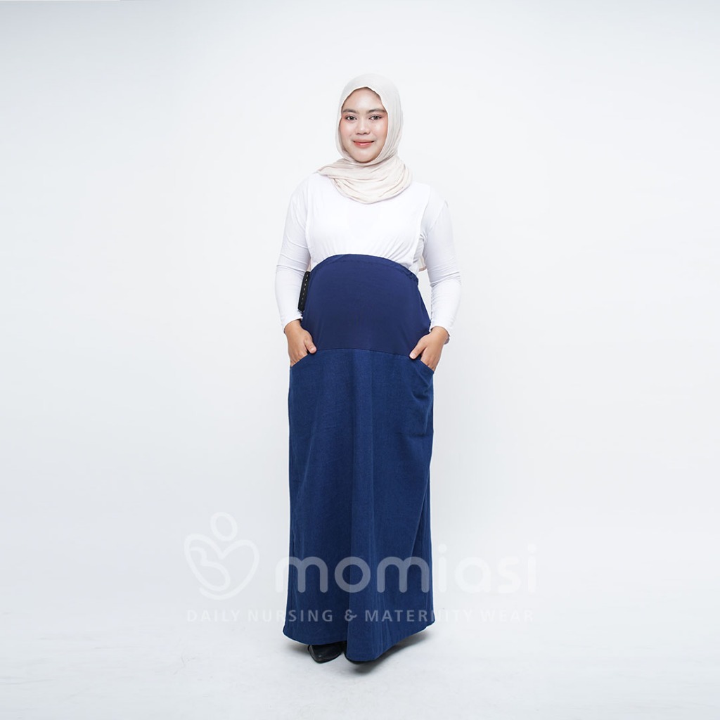 Momiasi - Clara - Irish Jeans Denim Premium - Rok & Celana Hamil Jeans Wanita Kekinian - Bumil & Busui Friendly