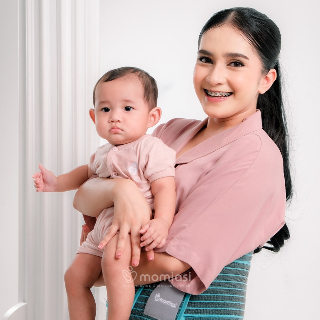 Momiasi - Special Bundle Perlengkapan Melahirkan Mom And Baby Charcoal - Sleepwear  Newborn - Baju Tidur Bayi Comfortable 0-12 Month