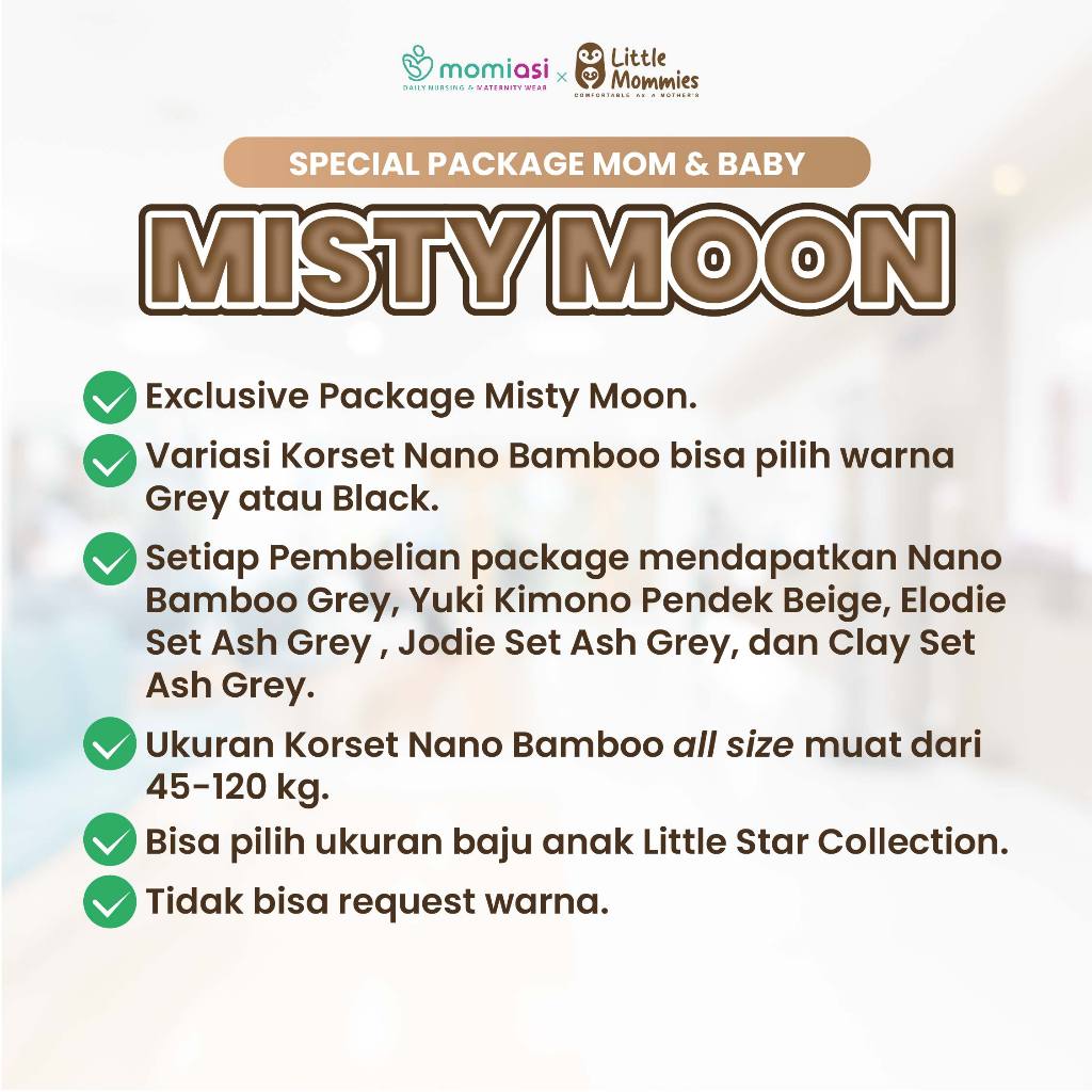 Momiasi - Special Bundle Perlengkapan Melahirkan Mom And Baby Nano Bamboo- Sleepwear  Newborn - Baju Tidur Bayi Comfortable 0-12 Month