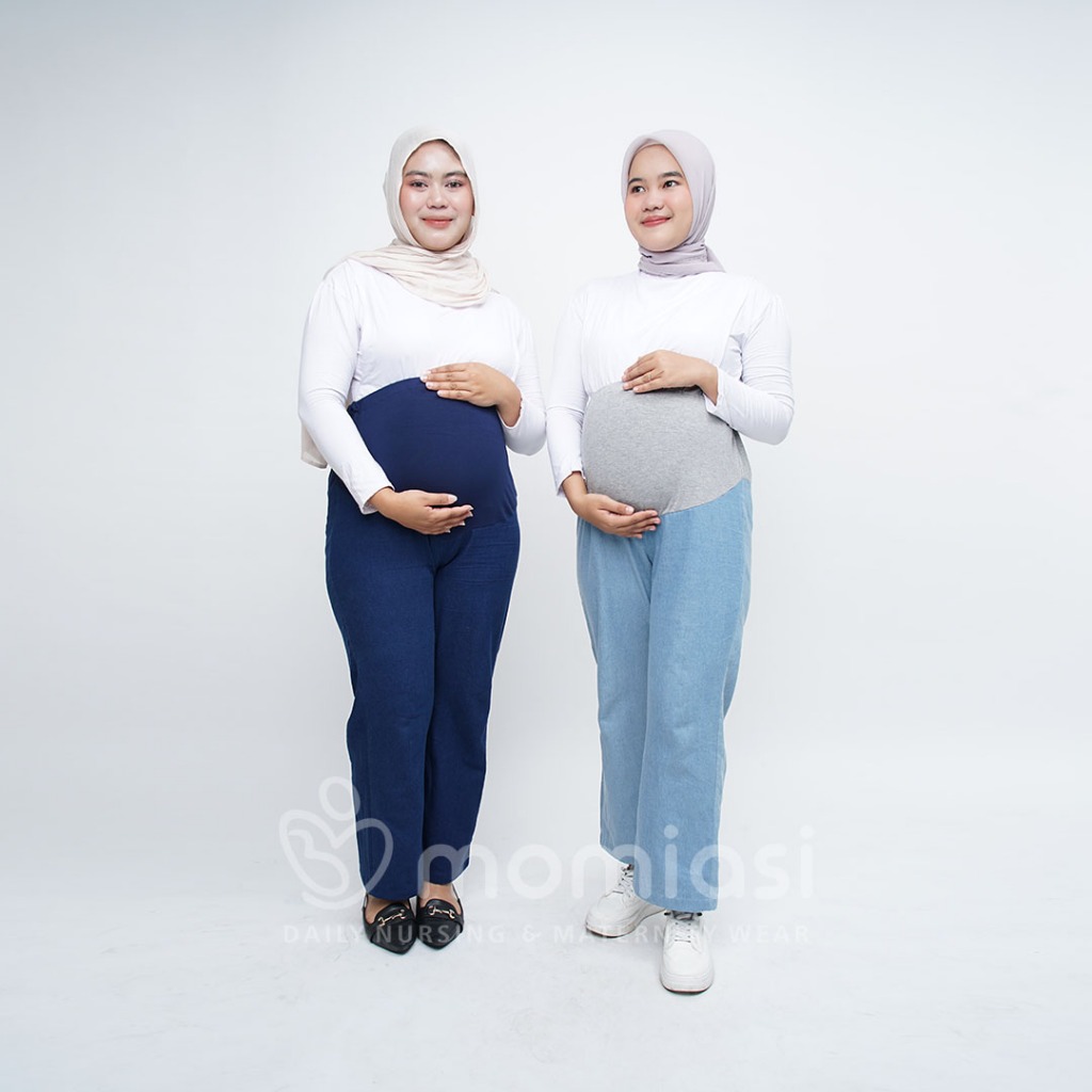 Momiasi - Clara - Irish Jeans Denim Premium - Rok & Celana Hamil Jeans Wanita Kekinian - Bumil & Busui Friendly