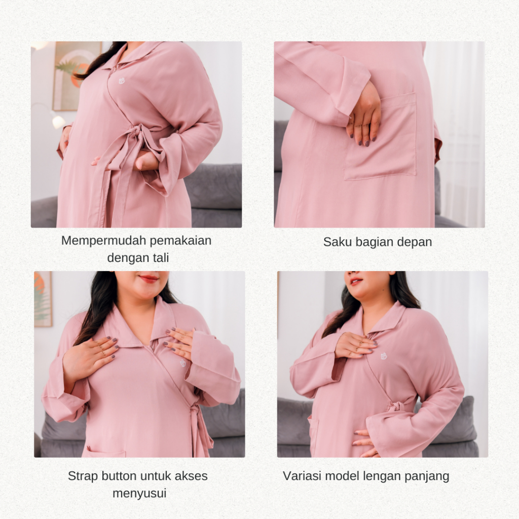 Momiasi – Yuki Home Dress Kimono – Daster Busui Lahiran Friendly- Maternity Hospital Kimono Rayon