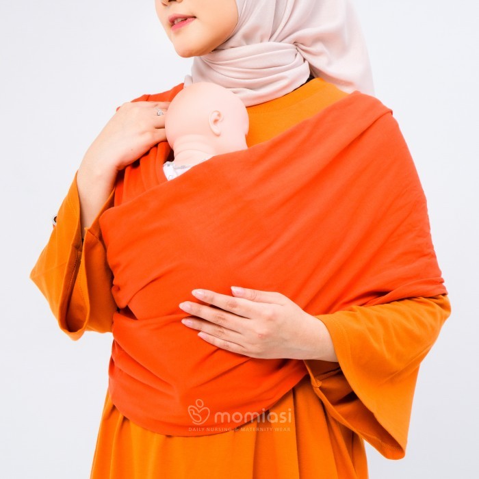 Momiasi - Gendongan Kaos Anak Bayi M Sahpe Geos Polos Samping Baby Wrap Premium