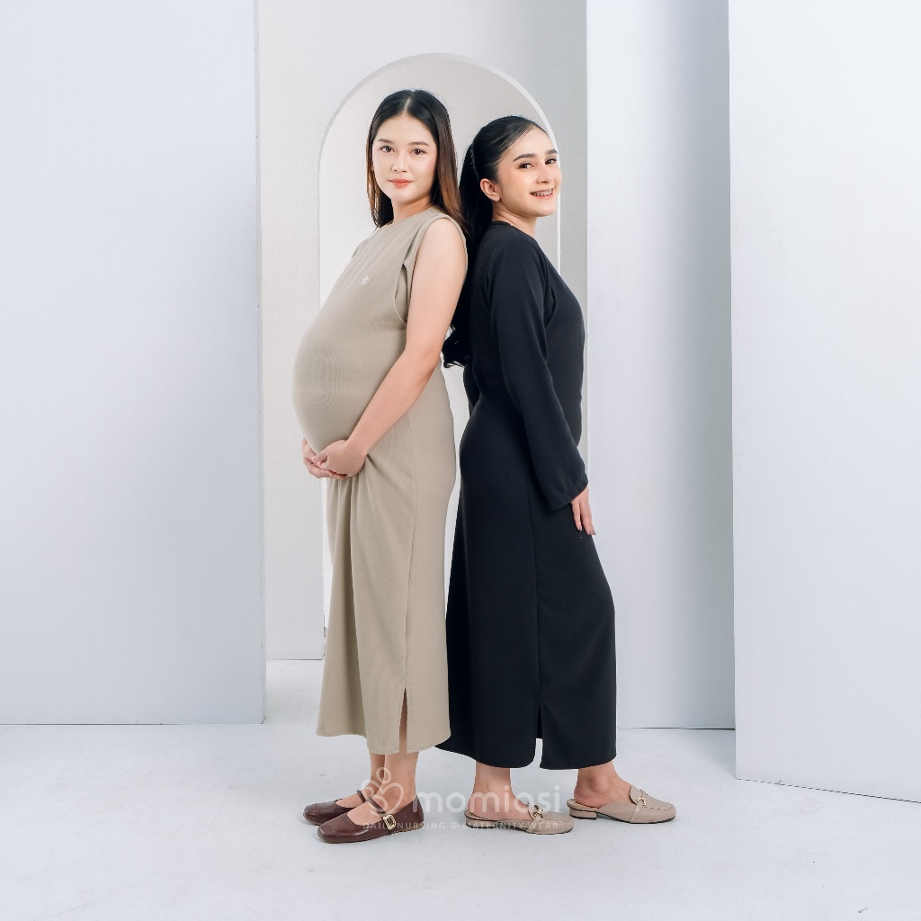 Momiasi - Olivia Inner Dress Knit Premium - Sleeveless Inner Dress - Inner Dress Tanpa Lengan - Inner Dress Busui & Bumil Friendly