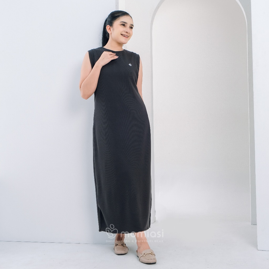 Momiasi - Olivia Inner Dress Knit Premium - Sleeveless Inner Dress - Inner Dress Tanpa Lengan - Inner Dress Busui & Bumil Friendly