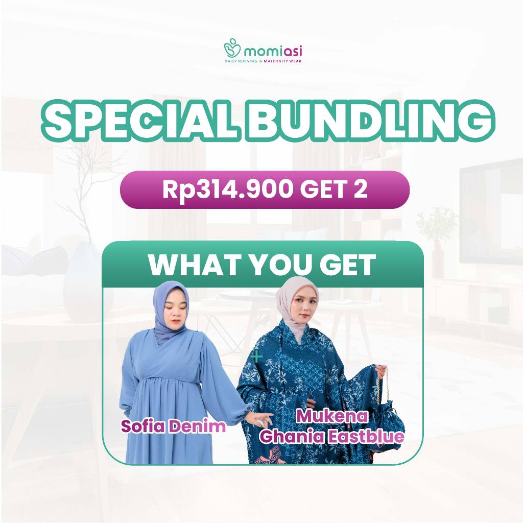 Momiasi - Paket Special Bundling Sofia Dress Bumil Busui - Mukena Ghania
