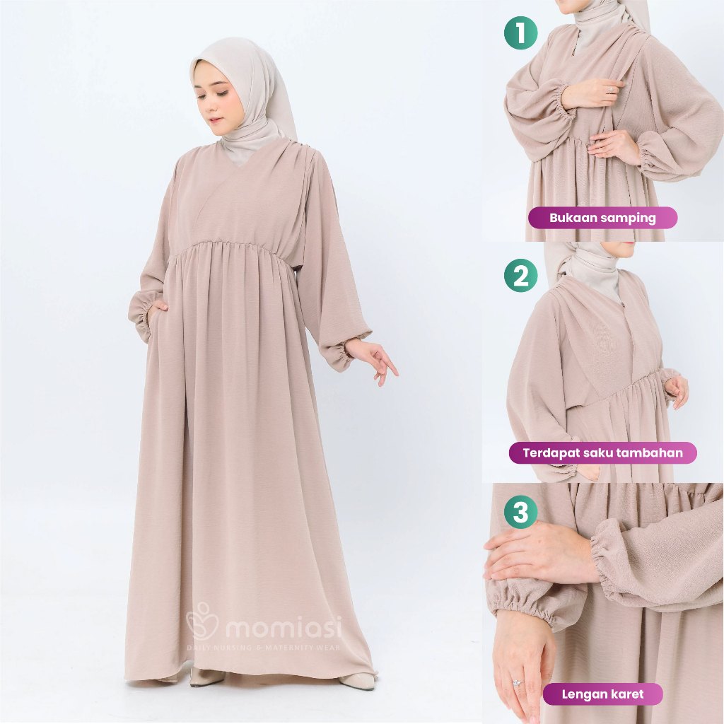 Momiasi - Paket Special Bundling Sofia Dress Bumil Busui - Mukena Ghania