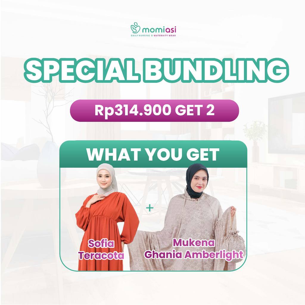 Momiasi - Paket Special Bundling Sofia Dress Bumil Busui - Mukena Ghania