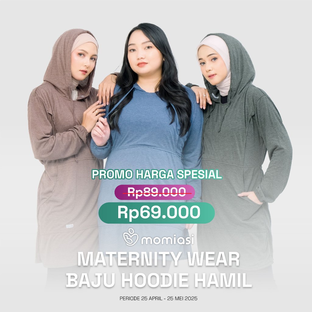 Momiasi - Baju Hoodie Olahraga Sport Ibu Hamil dan Menyusui Baju Busui Nursing Wear Lengan Panjang