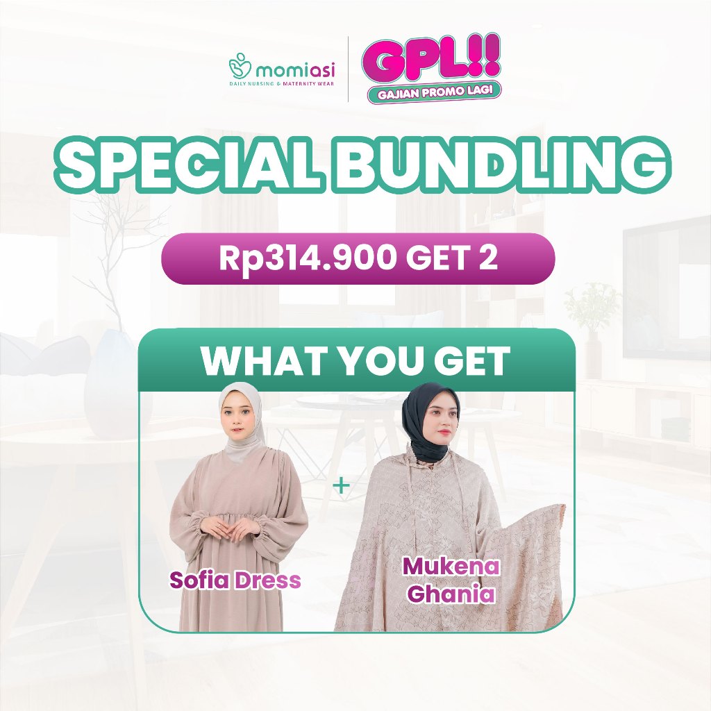 Momiasi - Paket Special Bundling Sofia Dress Bumil Busui - Mukena Ghania