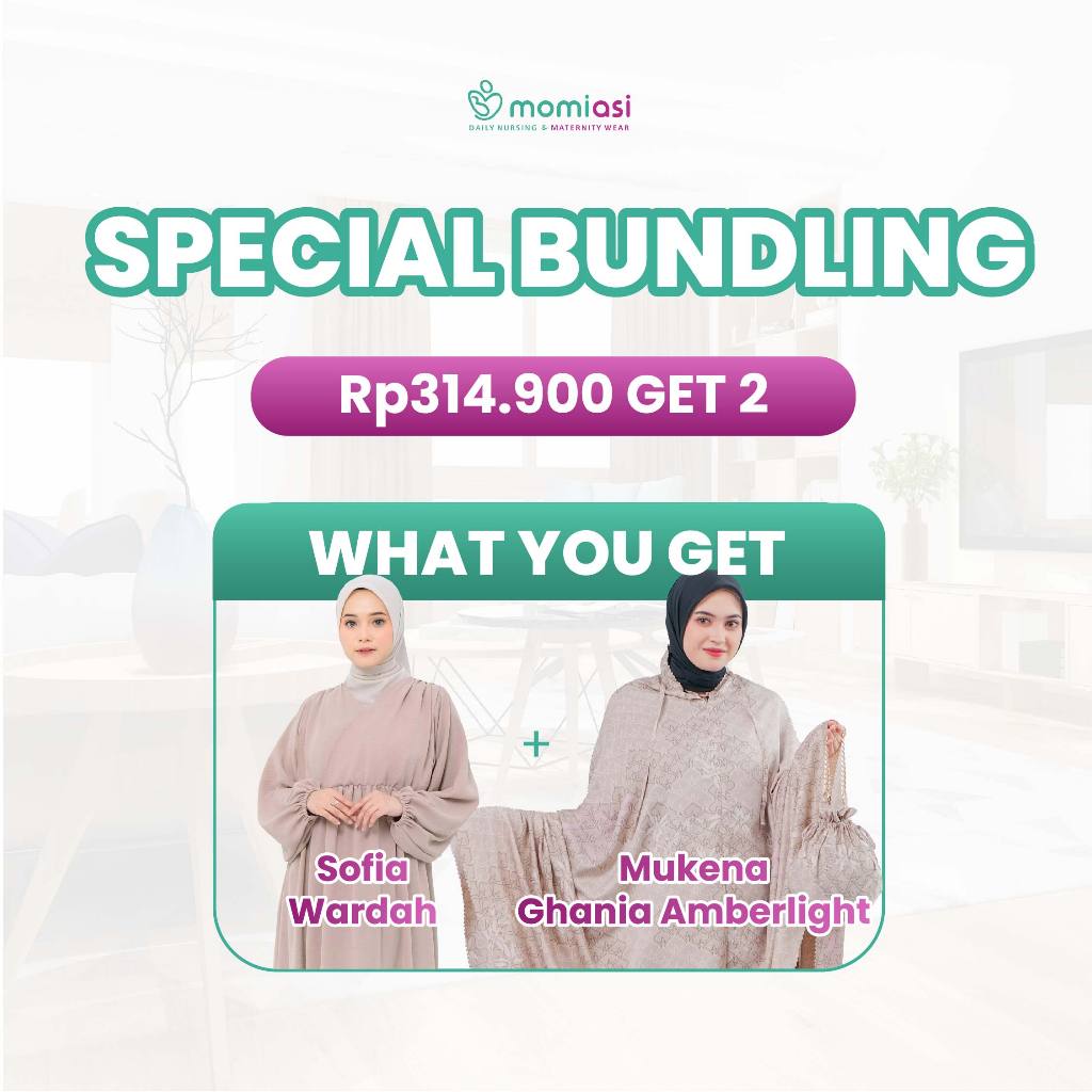 Momiasi - Paket Special Bundling Sofia Dress Bumil Busui - Mukena Ghania