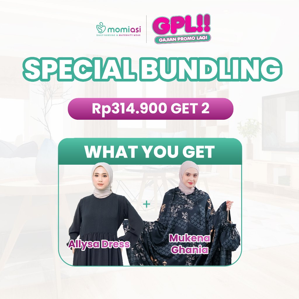 Momiasi - Paket Special Bundling Allysa Dress Bumil Busui - Mukena Ghania