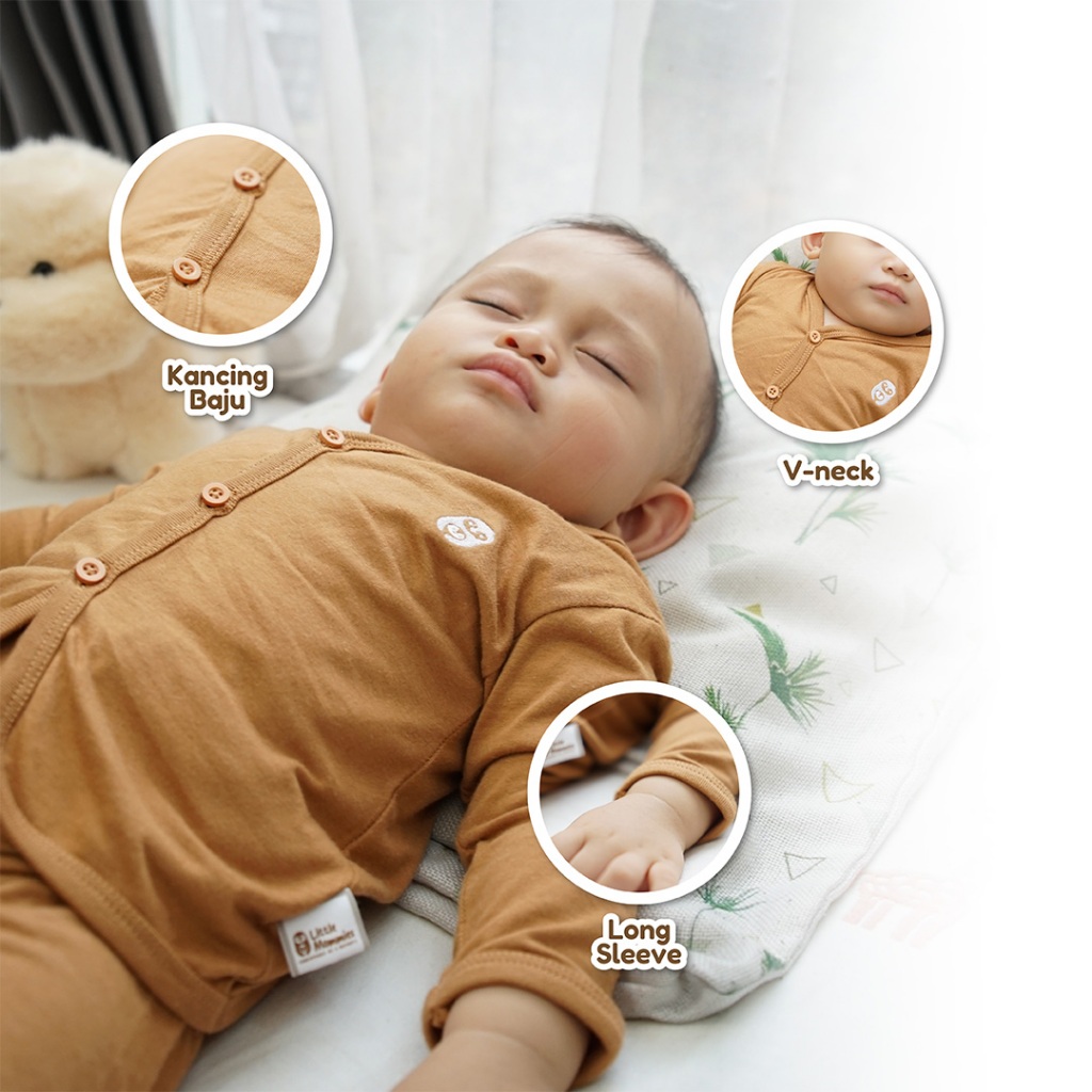 Little Mommies - Elodie One Set Sleepwear Newborn - Baju Tidur Bayi Comfortable 0-12 Month