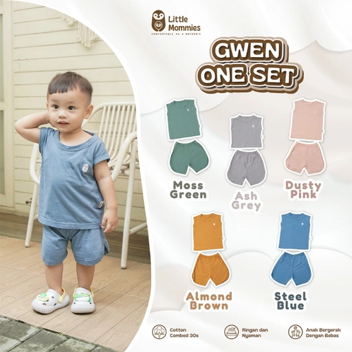 Little Mommies - Gwen One Set Kids Wear Premium - Setelan Baju Anak Laki-laki dan Perempuan 2-5Tahun