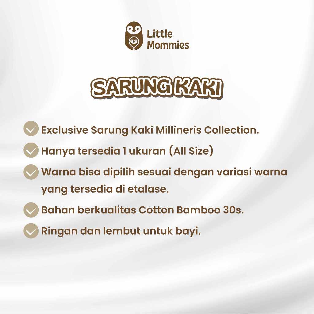 Little Mommies - Sarung Kaki – Socks Newborn Cotton Bamboo Premium All Size
