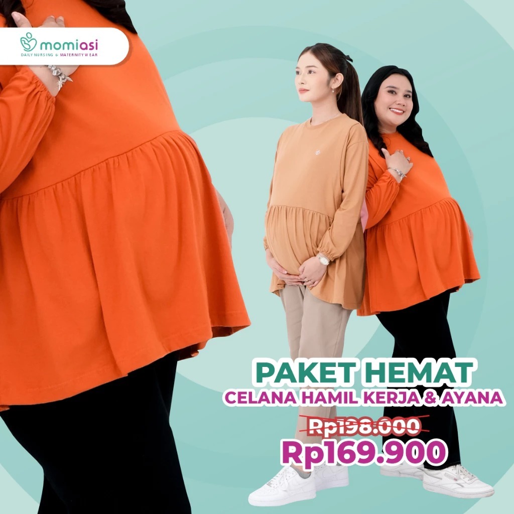 Momiasi – Paket Bundling – Celana Hamil Kerja dan Ayana Blouse Bumil Busui