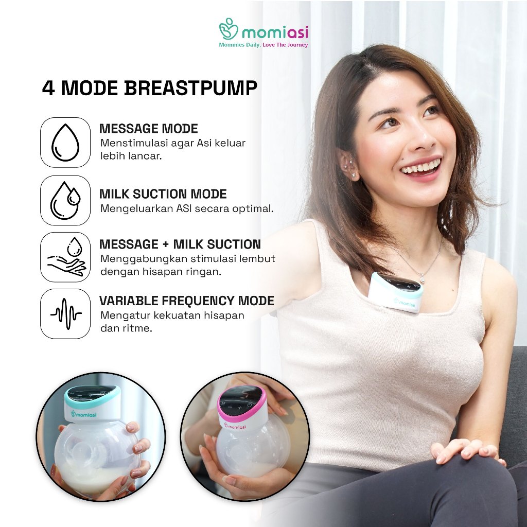 Momiasi - Essential Breast Pump - Pumping Handsfree Electric – Pompa Asi Portable Daya Hisap Kuat
