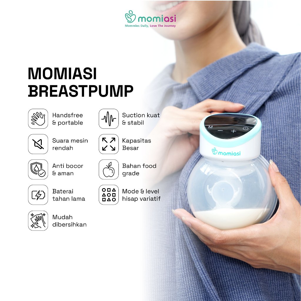 Momiasi - Essential Breast Pump - Pumping Handsfree Electric – Pompa Asi Portable Daya Hisap Kuat
