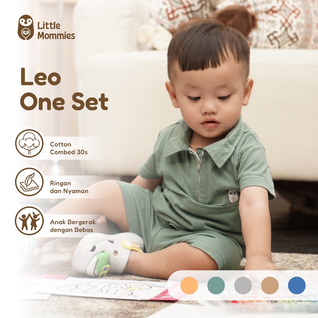 Little Mommies - Leo One Set Kids Wear Premium - Setelan Baju Anak Laki-laki 2 - 5 Tahun