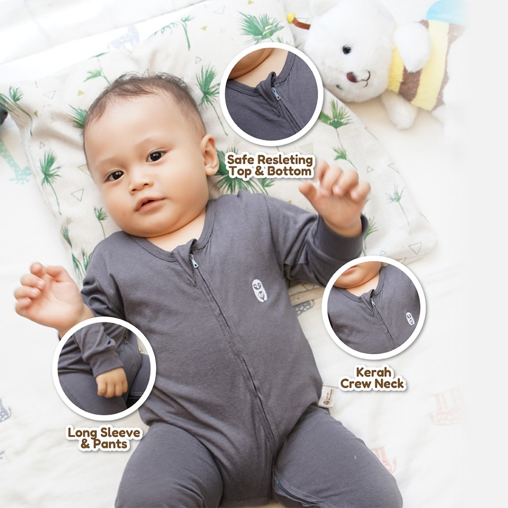 Little Mommies - Clay Jumpsuit Sleepwear  Newborn - Baju Tidur Bayi Comfortable 0-12 Month