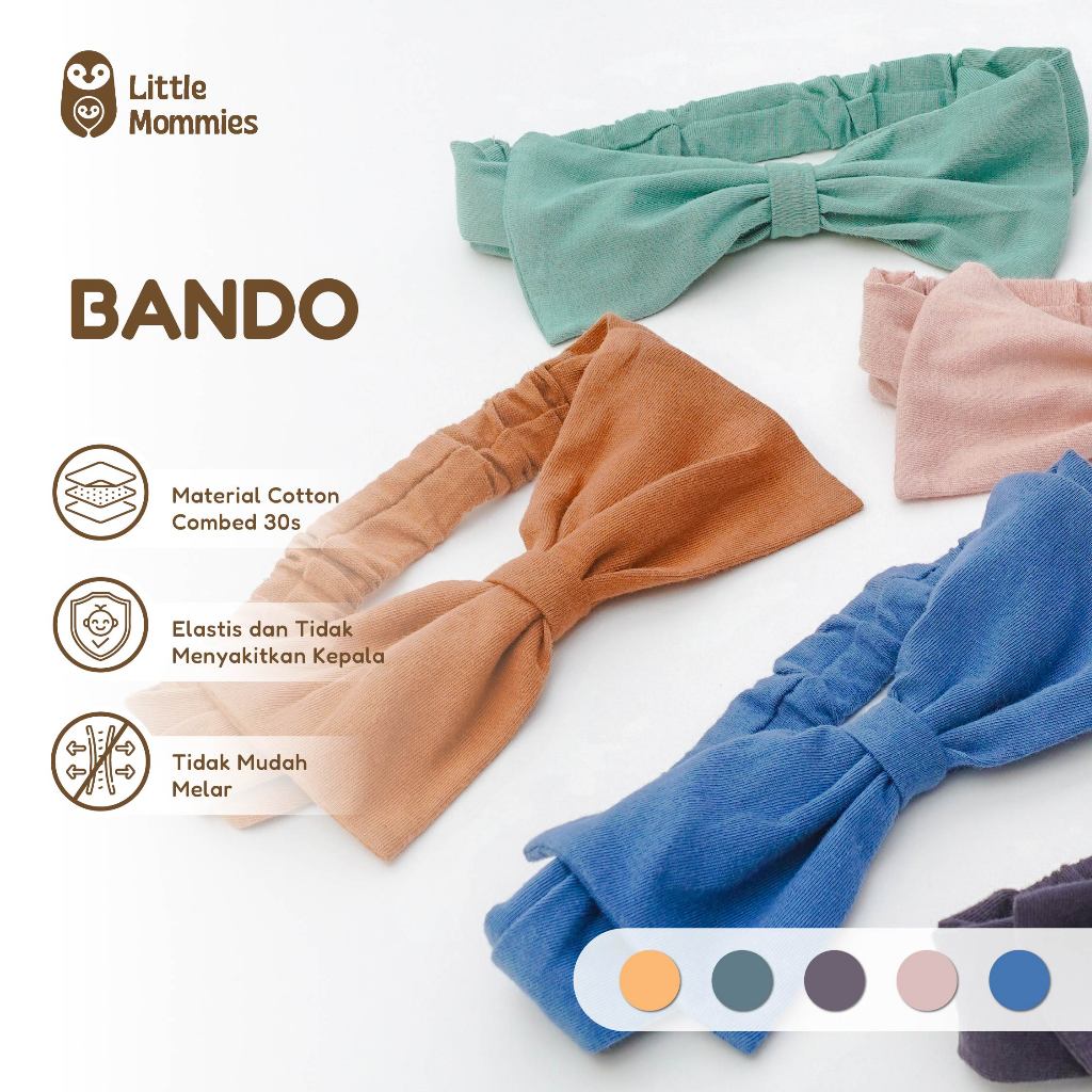 Little Mommies - Bando Cotton Combed Premium Milineris Collection - Bandana Aksesoris Rambut Bayi Premium