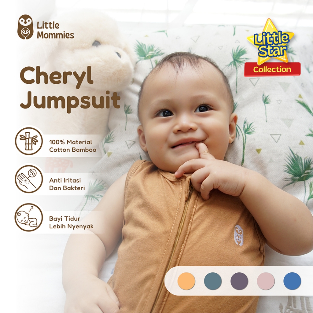 Little Mommies - Cheryl Jumpsuit Sleepwear  Newborn - Baju Tidur Bayi Comfortable 0-12 Month