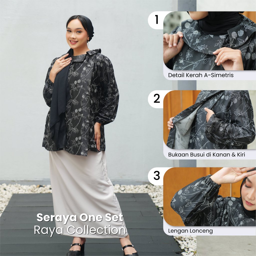 Momiasi - One Set Zenaya dan One Set Seraya - One Set Tunik Melayu Premium