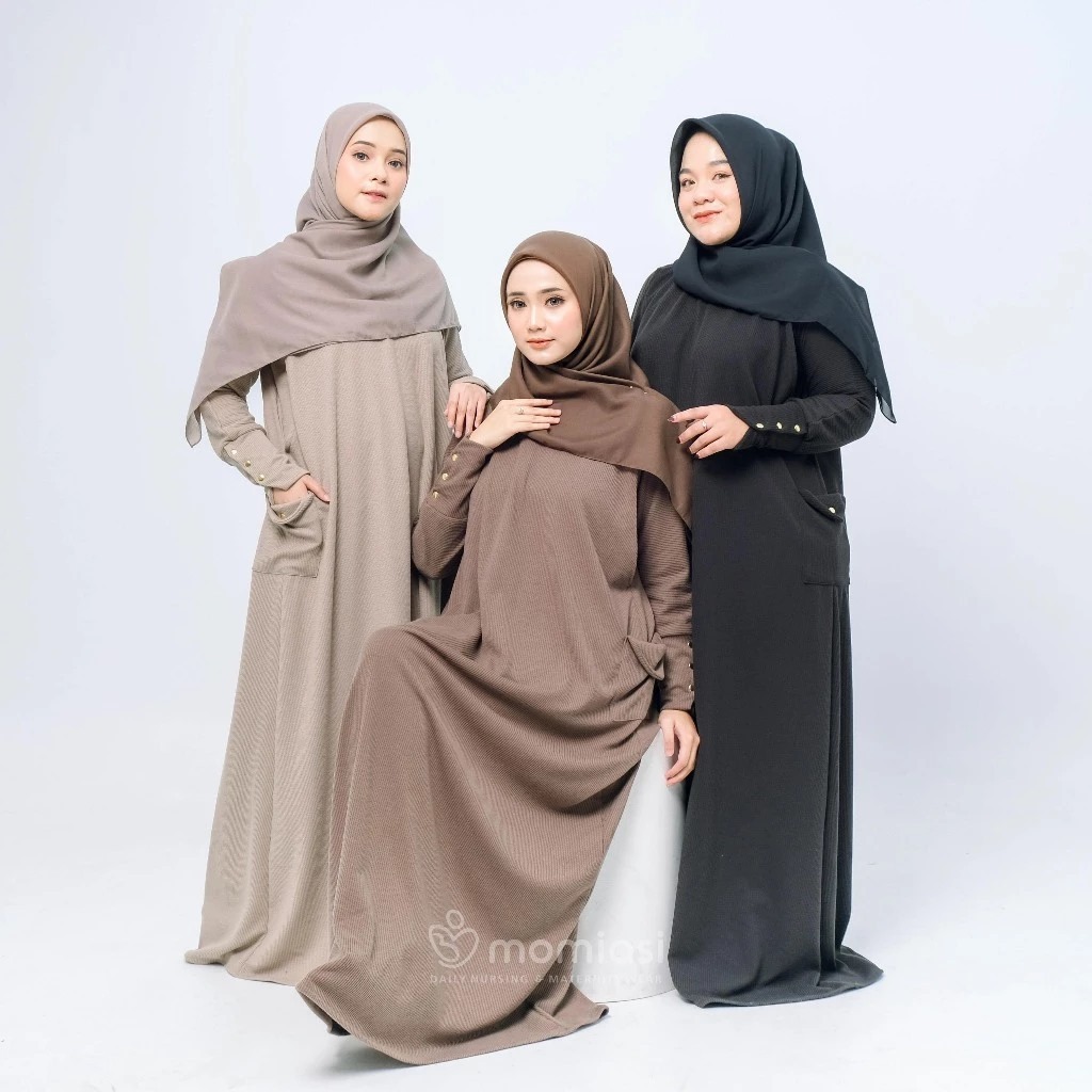 Momiasi - Shayla Dress Knit - Abaya Knit - Dress Busui Bumil Friendly