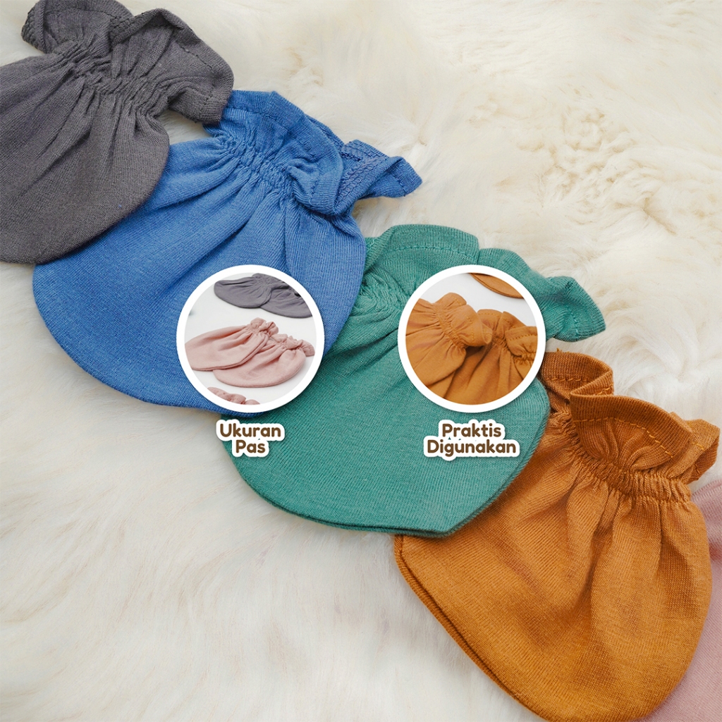 Little Mommies - Bundle Sarung Tangan & Kaki Bayi – Mittens & Socks Newborn Cotton Bamboo Premium Set All Size