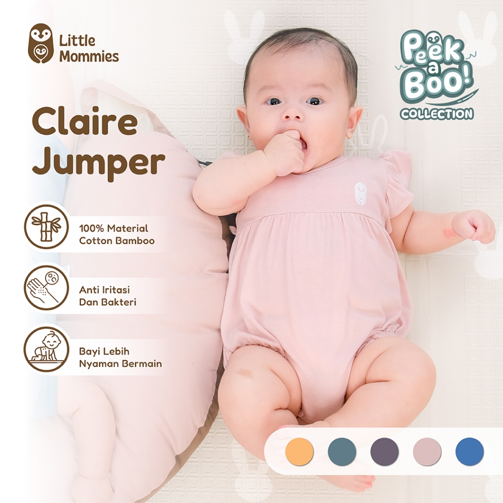 Little Mommies - Claire Jumper Playsuit Newborn - Baju Bermain Bayi Comfortable 0-12 Month