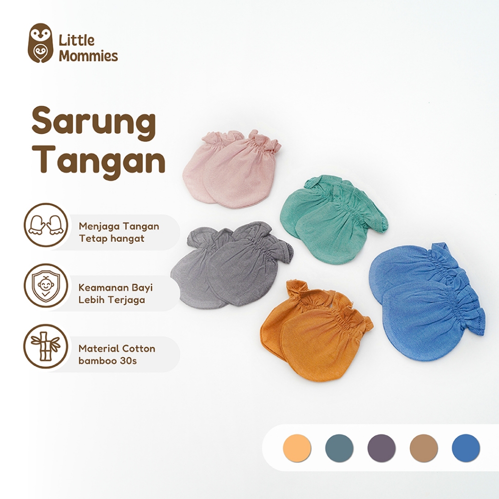 Little Mommies - Sarung Tangan Bayi – Mittens Newborn Cotton Bamboo Premium All Size