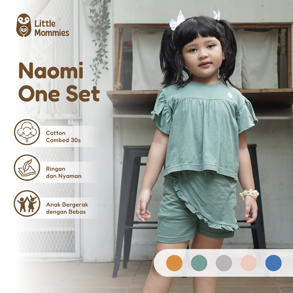 Little Mommies - Naomi One Set Kids Wear Premium - Setelan Baju Anak Perempuan 2 - 5 Tahun
