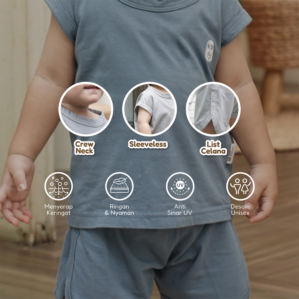 Little Mommies - Gwen One Set Kids Wear Premium - Setelan Baju Anak Laki-laki dan Perempuan 2-5Tahun