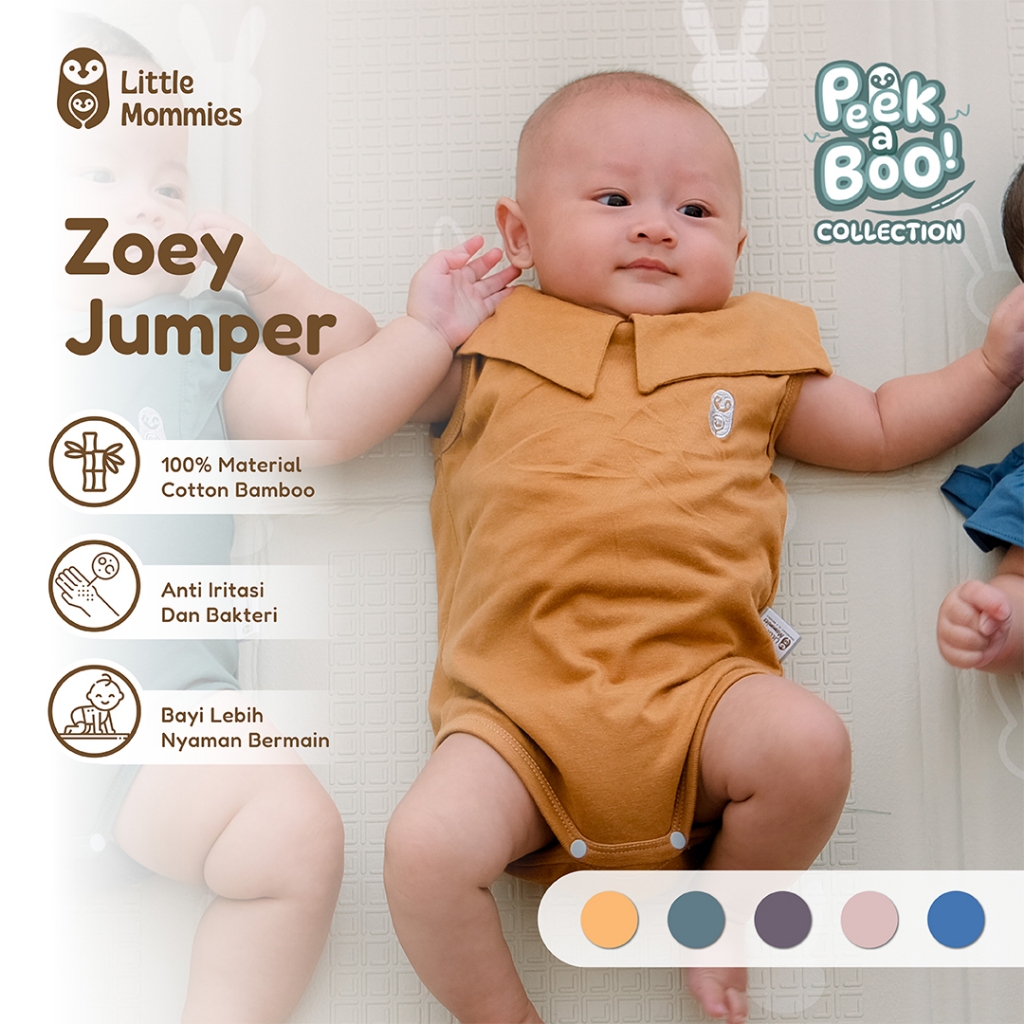 Little Mommies - Zoey Jumper Playsuit Newborn - Baju Bermain Bayi Comfortable 0-12 Month